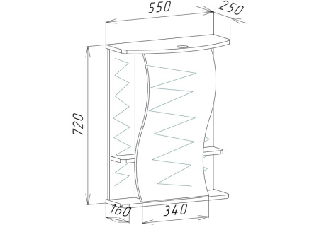 Зеркало-шкаф (55х72) Bellezza Лиана 4612308002011